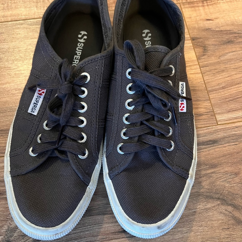 Superga Black Canvas Sneakers Classic Design